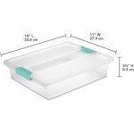 Sterilite 6-Pack Clip Box, Stackable Clear Plastic Bins with Latching Lids, Large - Writing, Arts or Crafts Supplies Storage Containers for Home, Office, Classroom and Workshop Organization
