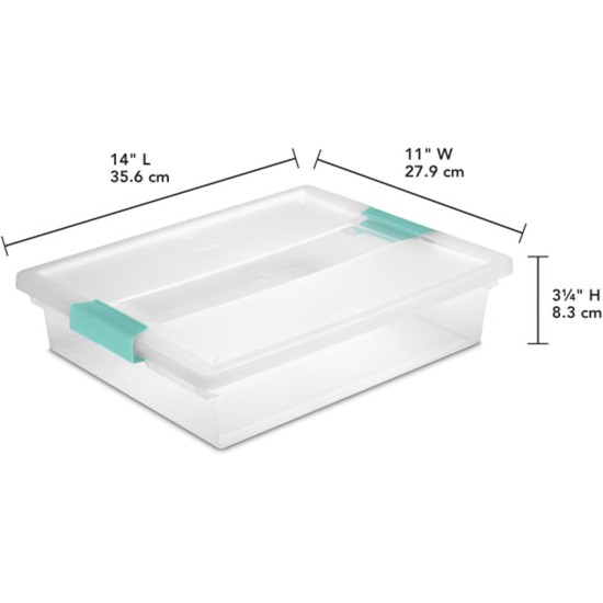 Sterilite 6-Pack Clip Box, Stackable Clear Plastic Bins with Latching Lids, Large - Writing, Arts or Crafts Supplies Storage Containers for Home, Office, Classroom and Workshop Organization