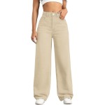 Straight Leg Jeans for Women,High Waisted Wide Leg Loose Stretchy Boyfriend Denim Pants Baggy Jeans for Women