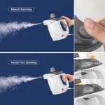 Handheld Steam Cleaner, Steam Cleaner with 16 PCS Accessory & Safety Lock, Capacity, Multi-Surface Deep Cleaning for Home, Car, Bathroom, Grout, Floor, Window (White)