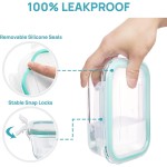 Vtopmart 8 Pack Glass Food Storage Containers with Airtight Lids, Glass Meal Prep Containers, Lunch Office Meal for Microwave, Oven, Freezer and Dishwasher, BPA Free