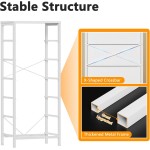 Furnulem White Tall Dresser for Bedroom,Vertical Storage Tower Unit and End Table with 6 Fabric Drawers, Nightstand Furniture with Drawer Organizer in Living Room,Closet,Entryway,Hallyway