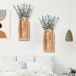 2 Pack Wooden Wall Vase Set - Brown Finish Modern Farmhouse & Boho Wall Decor for Entryway, Hallway, Bathroom, Living Room, Dining Room, Narrow Spaces 2 Pack Wooden Wall Vase Set - Brown Finish Modern Farmhouse & Boho Wall Decor for Entryway, Hallway, Bathroom, Living Room, Dining Room, Narrow Spaces