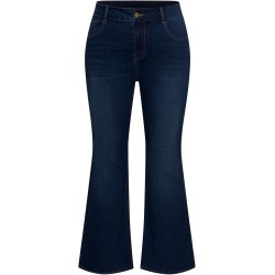 Hanna Nikole Women's Plus Size Wide Flared Jeans High Waisted Stretchy Bell Bottom Denim Jeans (Standard and Plus)
