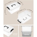 NUMIFUN Plastic Storage Bins with Lids 6 Pack Storage Organizer, 7 Quart Stackable Storage Bins with Buckle-Up Latches and Handle Storage totes easy for Home Office Pantry Organization, Clear Lids