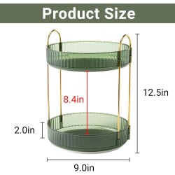 360 Rotating Makeup Organizer for Vanity,2 Tier Large Capacity Skincare Organizers,Bathroom Counter Organizer, Spinning Perfume Organizer & Vanity Organizer (Green-2 Tier) 360 Rotating Makeup Organizer for Vanity,2 Tier Large Capacity Skincare Organizers,Bathroom Counter Organizer, Spinning Perfume Organizer & Vanity Organizer (Green-2 Tier)