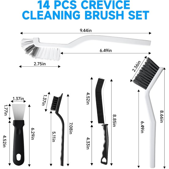14Pcs Crevice Cleaning Brush Set, V Shape Grout Cleaner Brush for Deep Cleaning Gap, Hard Bristle Scrub Brushes Tools, Cleaning Supplies for Household Use, Bathroom, Kitchen, Toilet, Window 14Pcs Crevice Cleaning Brush Set, V Shape Grout Cleaner Brush for Deep Cleaning Gap, Hard Bristle Scrub Brushes Tools, Cleaning Supplies for Household Use, Bathroom, Kitchen, Toilet, Window