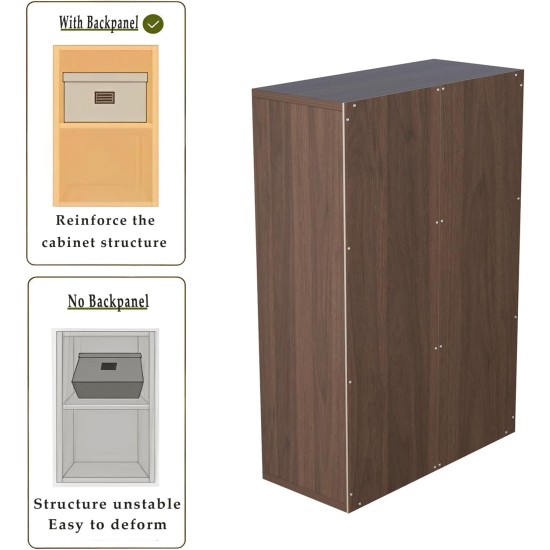 6-Cube Storage Shelf Bookcase - Wooden 3-Tier Floor Standing Open Bookshelf for Home and Office, Cuby Orgainzer, Walnut