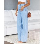 Cicy Bell Women's High Waisted Jeans Boyfriend Baggy Straight Leg Casual Denim Pants with Pockets