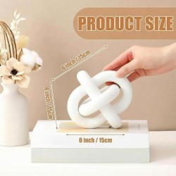 3 Link Wood Knot Decor Rustic Home Décor Accents Hand Carved Coffee Table Decoration, Boho Chain Link Decoration, Modern Shelf, Rustic Objects for Home Living Room Bedroom(White) 3 Link Wood Knot Decor Rustic Home Décor Accents Hand Carved Coffee Table Decoration, Boho Chain Link Decoration, Modern Shelf, Rustic Objects for Home Living Room Bedroom(White)