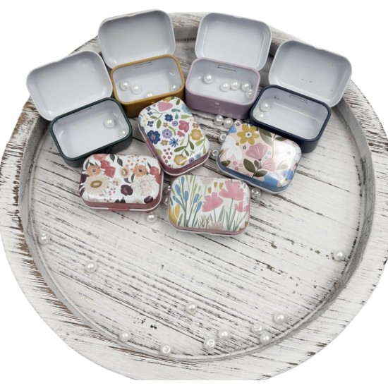 8Pcs Metal Hinged Tin Box Container Daisy Floral Farmhouse Rustic Mini Portable Small Storage Container Kit with Lid for Home Storage 2.1x1.5x1 Inch (Pastel) 8Pcs Metal Hinged Tin Box Container Daisy Floral Farmhouse Rustic Mini Portable Small Storage Container Kit with Lid for Home Storage 2.1x1.5x1 Inch (Pastel)