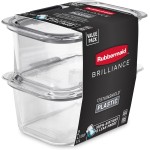 Rubbermaid Brilliance BPA-Free Food Storage Containers, Medium Deep, 4.7 Cup, 2-Pack, Airtight & Leak-Proof, Microwave & Dishwasher Safe