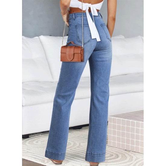 Astylish Women's Wide Leg Jeans High Waisted Stretchy Straight Leg Jeans Loose Trendy Denim Pants with Pocket