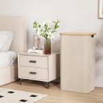Lifewit 100L Laundry Basket with Lid, Clothes Hampers for Laundry with Bamboo Handles and 1 Removable Bag, Large Foldable Laundry Hamper for Bedroom, Bathroom, Dorm, Laundry Room, Beige