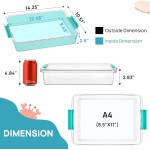 Vtopmart 6 Qt Plastic Storage Bins with Lids, Clear Sensory Bins, Arts Crafts Organizers and Storage, Stackable Containers for Home Office and School Supplies, 4 Pack