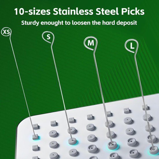 Shower Head Cleaner Tool Set, Multi-Size Shower Head Cleaning Brush for Small Hole Anti-Clogging Nozzle with Storage Boxes, Picks Fitting Nozzle Unclogger for Household Bathroom (30 Pcs)