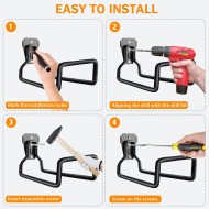 Garden Hose Holder, Wall Mount Hose Hanger Heavy Duty Organizer for Water Hoses Metal Hook Wall Mounted Rack for Hoses Storage, 1 Pack