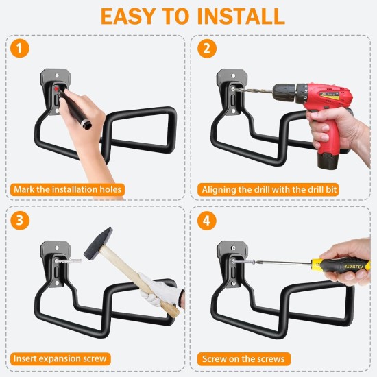 Garden Hose Holder, Wall Mount Hose Hanger Heavy Duty Organizer for Water Hoses Metal Hook Wall Mounted Rack for Hoses Storage, 1 Pack