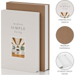 Beautiful Decorative Books - Set of 2 Boxes Enhance Your Coffee Table, Bookshelf or Mantel Shelf Decor - Aesthetic Fake/Faux Books for Modern Home Decoration, Photo Storage and as a Keepsake Box