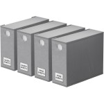 SpaceAid 4 Pack Bed Sheet Organizers and Storage, Foldable Organizer for Linen Closet, Sheets Set Folder Keeper with Window XL (Queen & King Size) Organizing Bedding Container, Gray 91ZDSN-SL01-G4