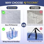 TICONN 6 Pack Extra Large Moving Bags Heavy Duty with Zippers & Carrying Handles, Durable Storage Bags Moving Boxes for Closet Organizers and Storage (6 Pack, Blue)