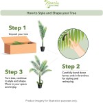 Nearly Natural 4ft Golden Cane Palm, Double Stalk Artificial Tree With Lush Realistic Foliage Maintenance Free Indoor Faux Palm Plant For Living Room, Easy Setup, Perfect Tropical Decoration