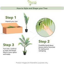 Nearly Natural 4ft Golden Cane Palm, Double Stalk Artificial Tree With Lush Realistic Foliage Maintenance Free Indoor Faux Palm Plant For Living Room, Easy Setup, Perfect Tropical Decoration Nearly Natural 4ft Golden Cane Palm, Double Stalk Artificial Tree With Lush Realistic Foliage Maintenance Free Indoor Faux Palm Plant For Living Room, Easy Setup, Perfect Tropical Decoration