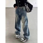 EMMIOL Women Wide Leg Jeans Mid-Low Waist Baggy Jeans Loose Boyfriends Jeans Y2K 90s Denim Pants