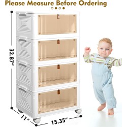 CTSNSLH 4 Tier Plastic Storage Bins and Boxes Organizer - Stackable with Lids for Bedroom, Living Room, Office - Foldable Containers CTSNSLH 4 Tier Plastic Storage Bins and Boxes Organizer - Stackable with Lids for Bedroom, Living Room, Office - Foldable Containers