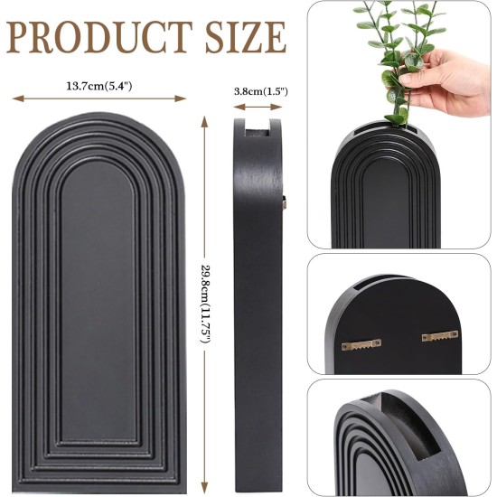 2 Pack Wooden Wall Vase Set - Brown Finish Modern Farmhouse & Boho Wall Decor for Entryway, Hallway, Bathroom, Living Room, Dining Room, Narrow Spaces 2 Pack Wooden Wall Vase Set - Brown Finish Modern Farmhouse & Boho Wall Decor for Entryway, Hallway, Bathroom, Living Room, Dining Room, Narrow Spaces