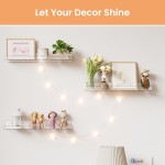 upsimples Acrylic Shelves for Bathroom Storage, 15" Floating Shelves Wall Organizer for Perfume, Make up, Skincare, Kids Bookshelf for Bedroom, Nursery, Living Room Decor, Clear, 4 Pack