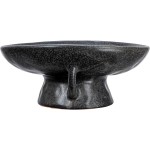 Creative Co-Op Stoneware Bowl with Handle and Base, Black Reactive Glaze