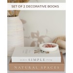 Beautiful Decorative Books - Set of 2 Boxes Enhance Your Coffee Table, Bookshelf or Mantel Shelf Decor - Aesthetic Fake/Faux Books for Modern Home Decoration, Photo Storage and as a Keepsake Box