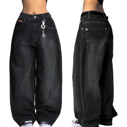 EMMIOL Women Boyfriends Hip Hop 90s Vintage Baggy Jeans Loose Denim Pants Mid-Low Waist Jeans