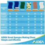 AIDEA Non Scratch Scrub Sponge, 24Count, Sponges for Dishes, Sponges Kitchen, Cleaning Sponge, Cleans Fast Without Scratching, Stands Up to Stuck-on Grime, Cleaning Power for Everyday Jobs