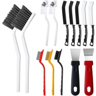 14Pcs Crevice Cleaning Brush Set, V Shape Grout Cleaner Brush for Deep Cleaning Gap, Hard Bristle Scrub Brushes Tools, Cleaning Supplies for Household Use, Bathroom, Kitchen, Toilet, Window