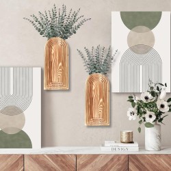 2 Pack Wooden Wall Vase Set - Brown Finish Modern Farmhouse & Boho Wall Decor for Entryway, Hallway, Bathroom, Living Room, Dining Room, Narrow Spaces 2 Pack Wooden Wall Vase Set - Brown Finish Modern Farmhouse & Boho Wall Decor for Entryway, Hallway, Bathroom, Living Room, Dining Room, Narrow Spaces