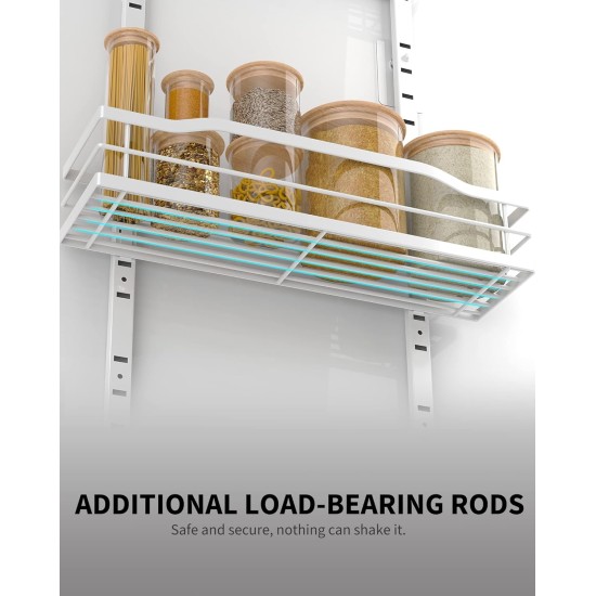 Moforoco White 9-Tier Over The Door Pantry Organizer, Pantry Organization And Storage, Metal Hanging Spice Rack Shelves Door, Home & Kitchen Essentials, Laundry Room Bathroom Organization