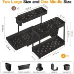 3 Pack Multi-Purpose Pull-Out Storage Organizers, 2-Tier L-Shaped Under Sink/Cabinet Organizers and Storage for Bathroom & Kitchen, Black, 12.8 Inches 3 Pack Multi-Purpose Pull-Out Storage Organizers, 2-Tier L-Shaped Under Sink/Cabinet Organizers and Storage for Bathroom & Kitchen, Black, 12.8 Inches