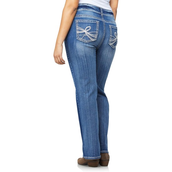 WallFlower Luscious Curvy Bootcut Jeans for Women, Mid-Rise Insta Stretch Denim, Size-Inclusive Juniors Jeans, Sizes 0 to 24