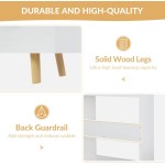 Bookcase with Fabric Storage Bins - 4 Cube Organizer Display Bookshelf for Home Office, White