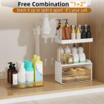 3 Large Drawers Makeup Organizer - 5 Tier Bathroom Counter Organizers and Storage, Versatile Perfume Vanity Organizer, Ideal for Cosmetic, Large Skincare, Face Mask, Office Supplies, Amber 3 Large Drawers Makeup Organizer - 5 Tier Bathroom Counter Organizers and Storage, Versatile Perfume Vanity Organizer, Ideal for Cosmetic, Large Skincare, Face Mask, Office Supplies, Amber