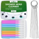 Shower Head Cleaner Tool Set, Multi-Size Shower Head Cleaning Brush for Small Hole Anti-Clogging Nozzle with Storage Boxes, Picks Fitting Nozzle Unclogger for Household Bathroom (30 Pcs)