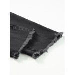 Sidefeel Women's High Waisted Jeans Strechy Fashion Raw Hem Straight Leg Ankle Denim Pants with Pockets