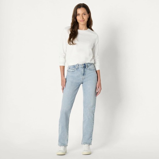 Amazon Essentials Women's High-Rise Straight Leg Jean