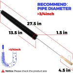 Holikme Dryer Vent Cleaner Kit 2 Pack - Household Cleaning Supplies 304 Stainless Steel Dryer Lint Brush Home Essentials for Lint Trap Dust Vacuum Brush