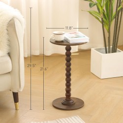 Round Side Table, Small Drink Table for Small Spaces, Modern Accent Nightstand with Solid Wood Leg for Living Room, Bedroom, Corners, and Office (Rustic Brown) Round Side Table, Small Drink Table for Small Spaces, Modern Accent Nightstand with Solid Wood Leg for Living Room, Bedroom, Corners, and Office (Rustic Brown)