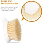 2 Pack Kitchen Dish Brush Bamboo Handle Dish Scrubber Built-in Scraper, Scrub Brush for Pans, Pots, Kitchen Sink Cleaning, Dishwashing and Cleaning Brushes are Perfect Cleaning Tools, White 2 Pack Kitchen Dish Brush Bamboo Handle Dish Scrubber Built-in Scraper, Scrub Brush for Pans, Pots, Kitchen Sink Cleaning, Dishwashing and Cleaning Brushes are Perfect Cleaning Tools, White