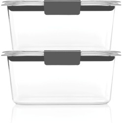 Rubbermaid Brilliance BPA-Free Food Storage Containers, Medium Deep, 4.7 Cup, 2-Pack, Airtight & Leak-Proof, Microwave & Dishwasher Safe