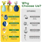 8 Pcs Refrigerator Magnets - Cute Mini Ceramic Vase Fridge Magnets with Artificial Flowers, Funny Tiny Vase Magnet for Fridge Decorative, Office, Kitchen, Locker, Whiteboard